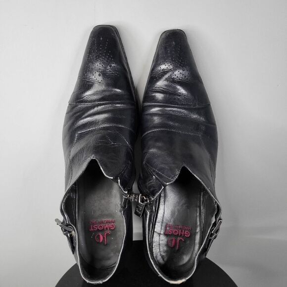 JO GHOST Black Leather Snip Toe Loafers Size 45 - Picture 5 of 10
